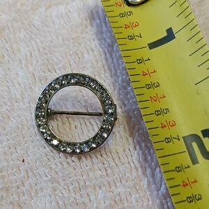 Elegant Silver Crystal Brooch